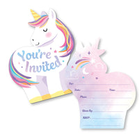 Unicorn Shaped Fill-In Invitations - 12 Ct