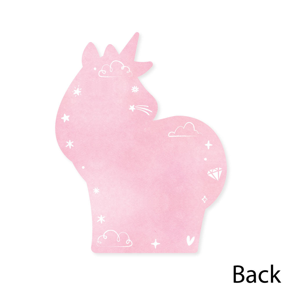 Pink unicorn-shaped product with decorative elements on a white background