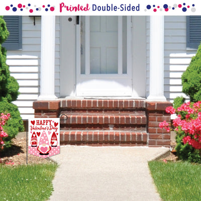 Valentine Gnomes - Outdoor Home Decorations - Double-Sided Valentine's Day Party Garden Flag - 12 x 15.25 Inches