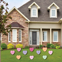 Valentine Hearts Lawn Decorations - 10 Pc