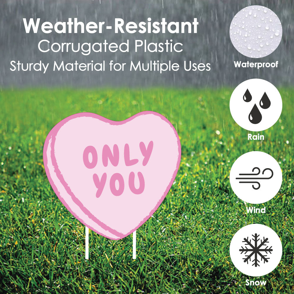 Valentine Hearts Lawn Decorations - 10 Pc
