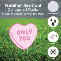 Valentine Hearts Lawn Decorations - 10 Pc