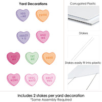 Valentine Hearts Lawn Decorations - 10 Pc