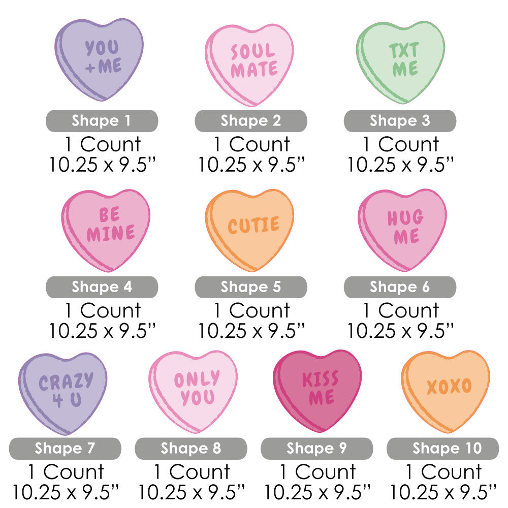 Valentine Hearts Lawn Decorations - 10 Pc