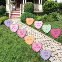 Valentine Hearts Lawn Decorations - 10 Pc