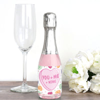 Valentine Hearts Mini Wine Bottle Labels - 16 Ct