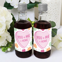 Valentine Hearts Mini Wine Bottle Labels - 16 Ct