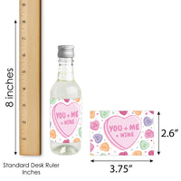 Valentine Hearts Mini Wine Bottle Labels - 16 Ct