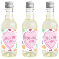 Valentine Hearts Mini Wine Bottle Labels - 16 Ct