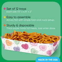 Disposable pastel heart food boat for Valentine party snacks