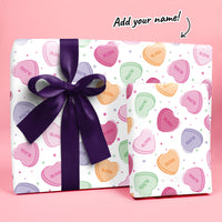 Custom Text Wrapping Paper - Valentine Hearts