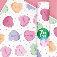 Custom Text Wrapping Paper - Valentine Hearts