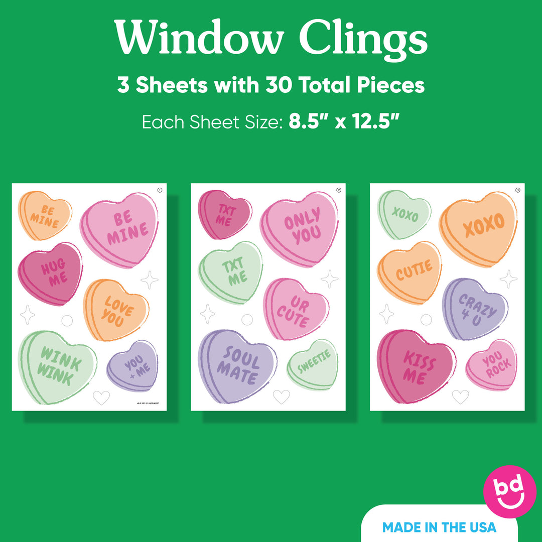 Valentine Hearts Window Clings