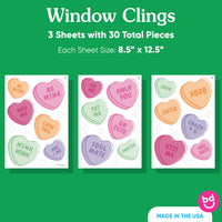Valentine Hearts Window Clings
