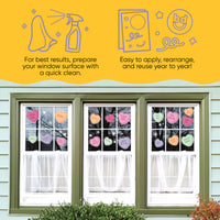Valentine Hearts Window Clings