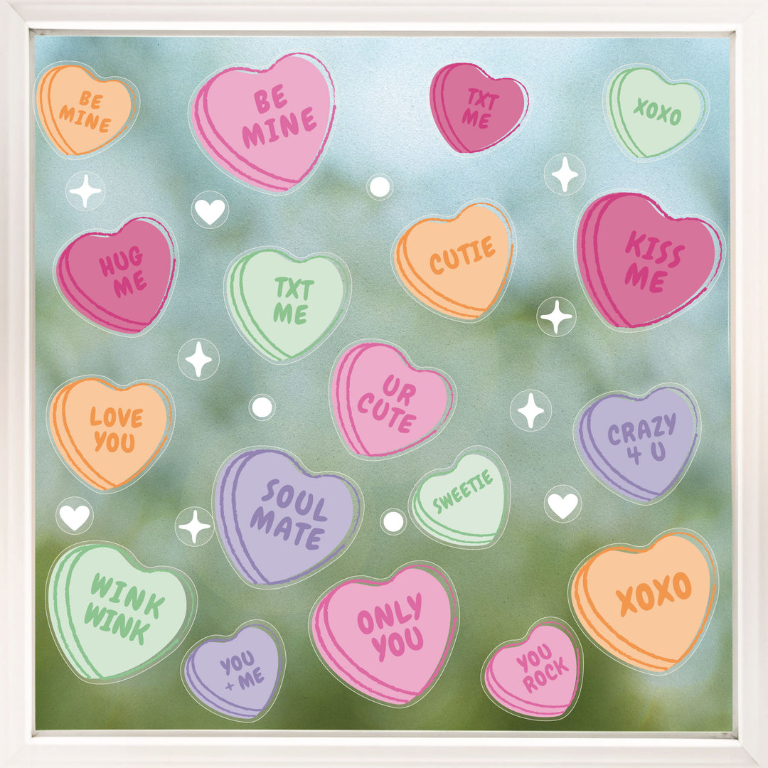 Valentine Hearts Window Clings