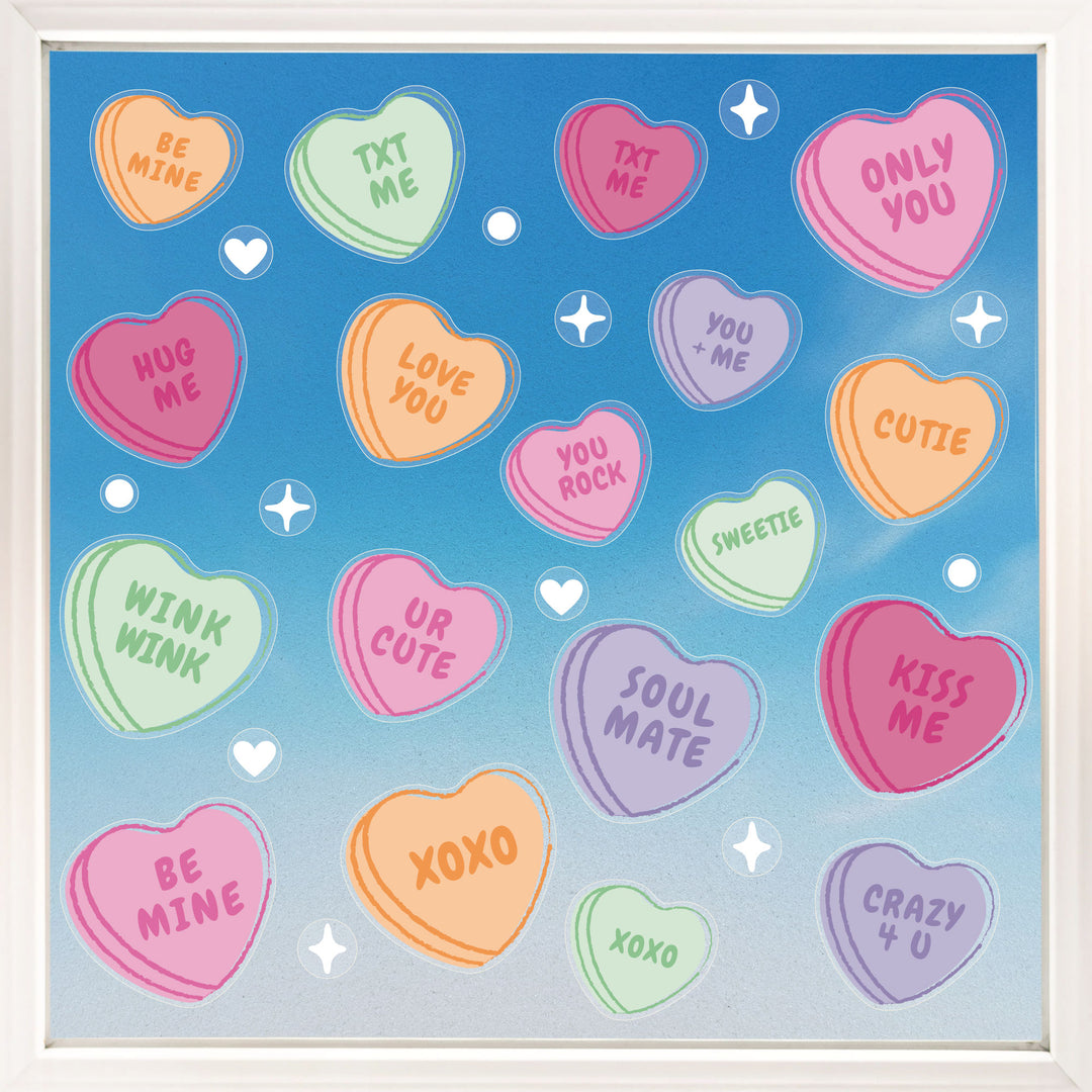 Valentine Hearts Window Clings
