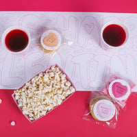 Custom Text Stickers & Clear Cookie Bags - Valentine Hearts