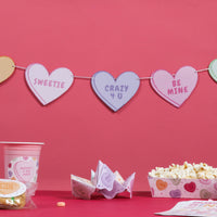 Valentine Hearts Garland Banner - 15 Pc