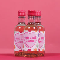 Valentine Hearts Mini Wine Bottle Labels - 16 Ct