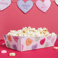 Valentine Hearts Party Paper Food Trays - 12 Ct