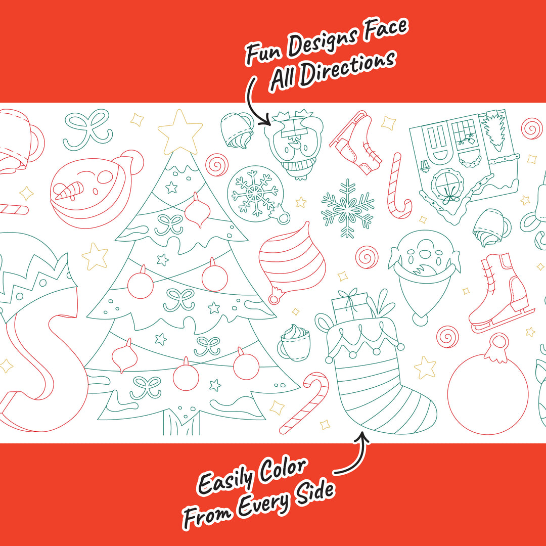 Very Merry Christmas - Coloring Table Runner - 7'