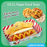 Very Merry Christmas Paper Food Trays - 12 Ct