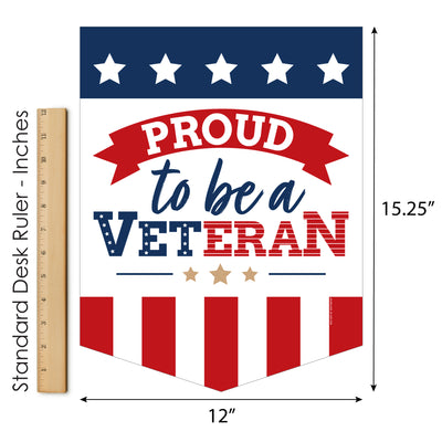 Happy Veterans Day - Outdoor Home Decorations - Double-Sided Patriotic Garden Flag - 12 x 15.25 inches