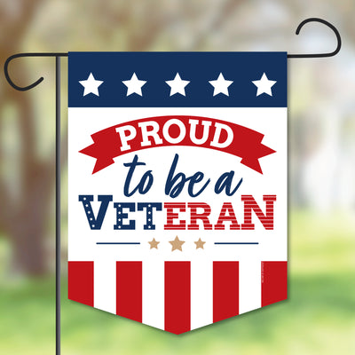 Happy Veterans Day - Outdoor Home Decorations - Double-Sided Patriotic Garden Flag - 12 x 15.25 inches