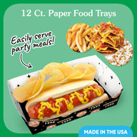 Custom Face Vintage Birthday Paper Food Trays - 12 Ct