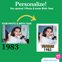 Custom Vintage Birthday Photo Yard Sign