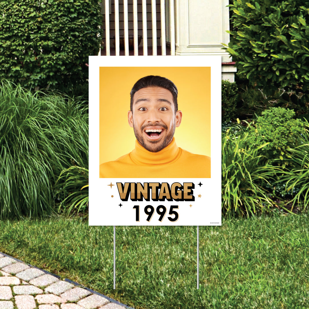 Custom Vintage Birthday Photo Yard Sign