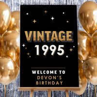 Custom Text Vintage Birthday Welcome Sign (Select Your Size)