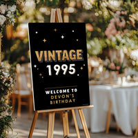 Custom Text Vintage Birthday Welcome Sign (Select Your Size)