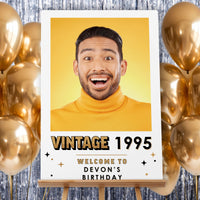 Custom Photo Vintage Birthday Welcome Sign
