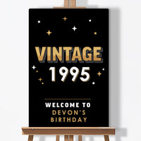 Custom Text Vintage Birthday Welcome Sign (Select Your Size)