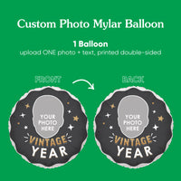 Personalized Fun Face Vintage Birthday Balloon - Double Sided - 1 Ct