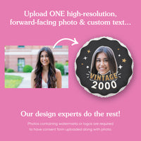 Personalized Fun Face Vintage Birthday Balloon - Double Sided - 1 Ct