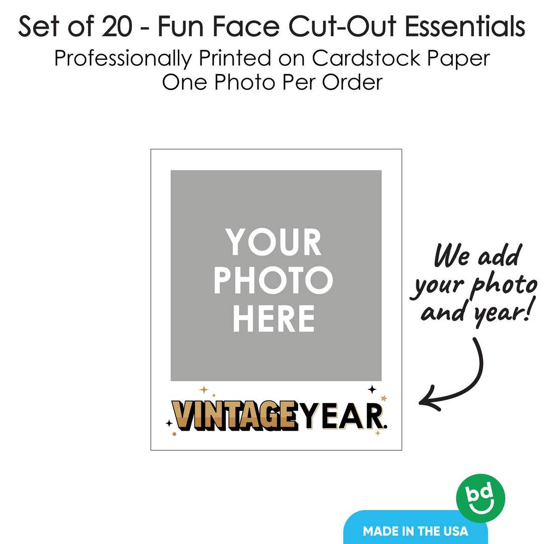 Custom Photo Vintage Birthday Essentials - 20 Ct