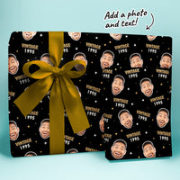 Custom Face Vintage Birthday Wrapping Paper