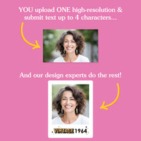 Custom Photo Vintage Birthday Wine Bottle Label Stickers - 4 Ct