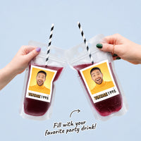 Custom Photo Drink Pouches - Vintage Birthday - 12 Ct