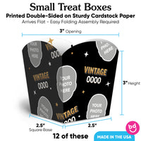 Custom Face Vintage Birthday Treat Boxes - 12 Ct