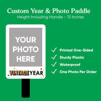 Custom Photo Vintage Birthday Paddle 1, 3, 6, or 12 Pc