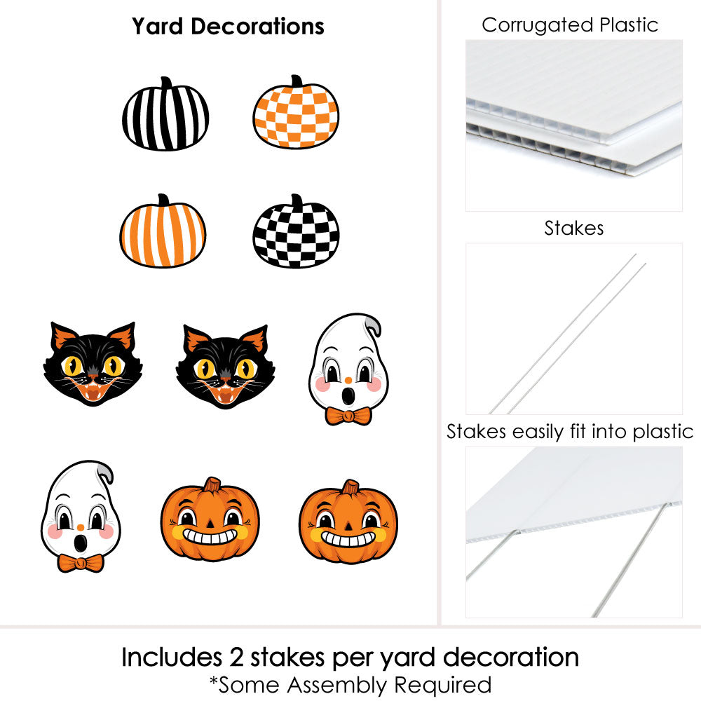 Vintage Halloween Lawn Decorations - 10 Pc