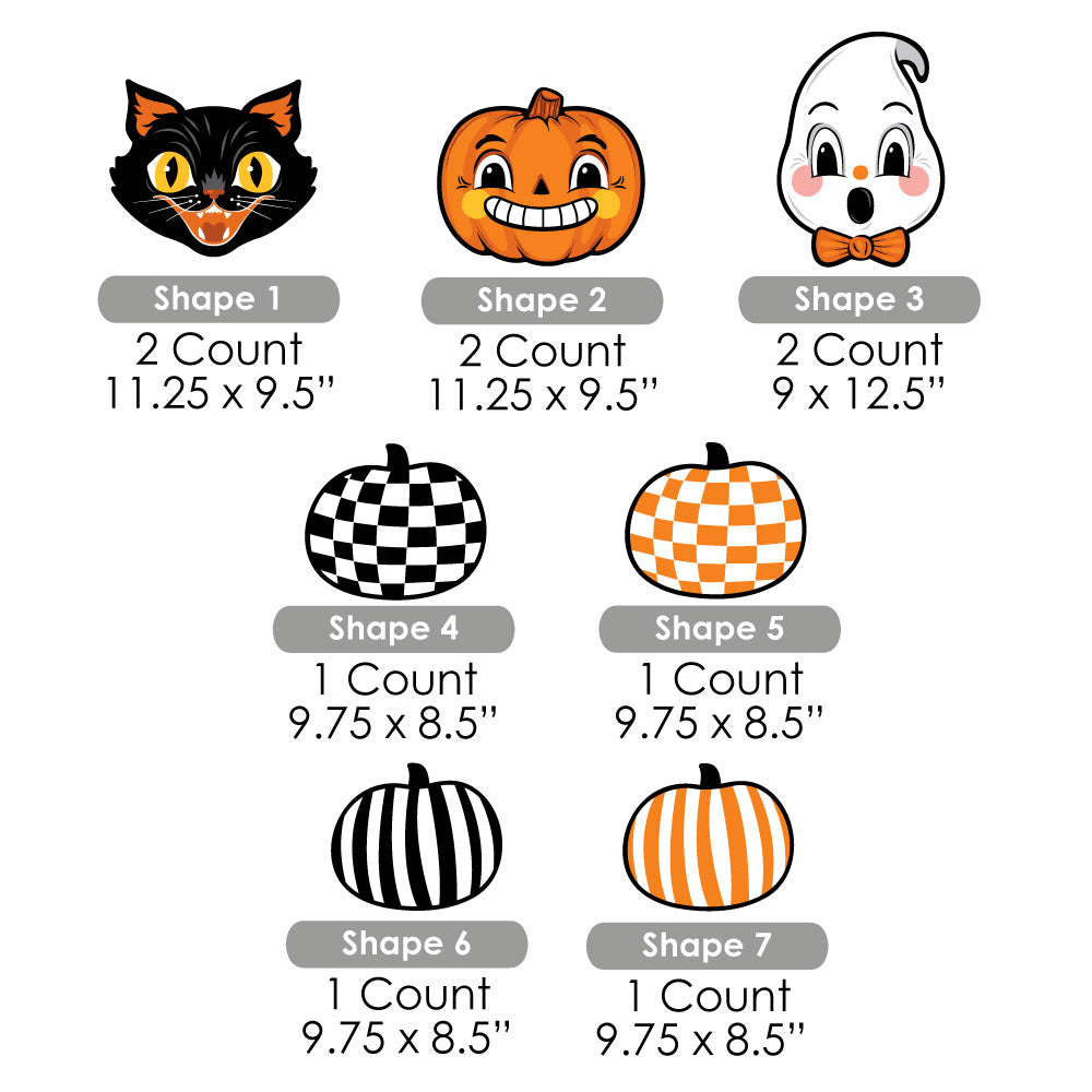 Vintage Halloween Lawn Decorations - 10 Pc
