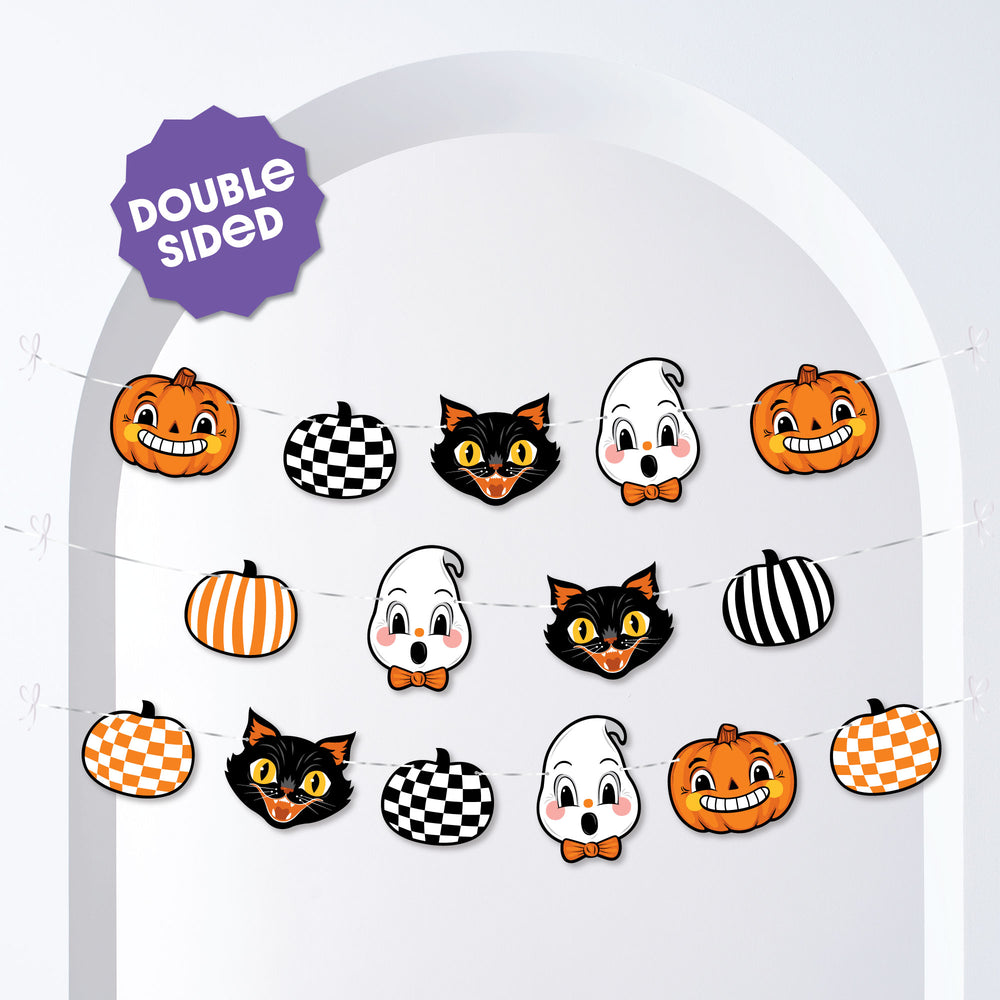 Vintage Halloween Garland Banner - 15 Pc