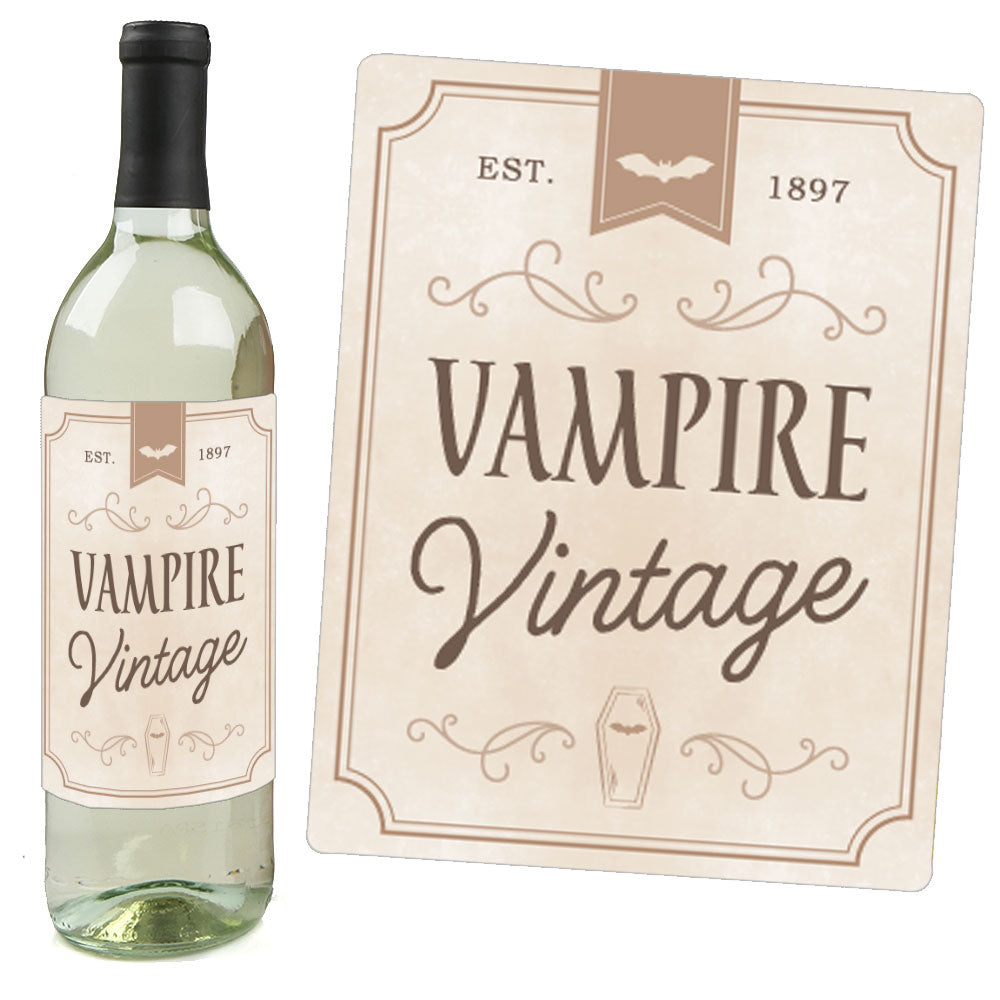 Vintage Halloween - Wine Bottle Stickers - 4 Ct