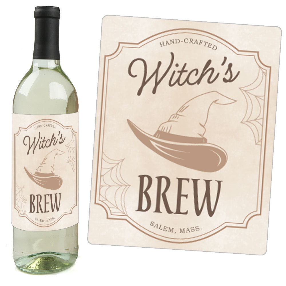 Vintage Halloween - Wine Bottle Stickers - 4 Ct