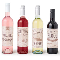 Vintage Halloween - Wine Bottle Stickers - 4 Ct